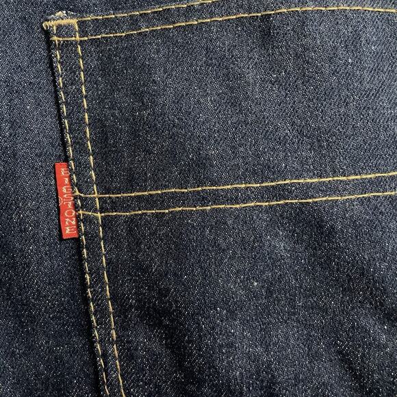 Bigstone Jeans Men 38x79 Indigo Vintage 70s Denim Straight Blue Dark Wash A9011 - Picture 9 of 11
